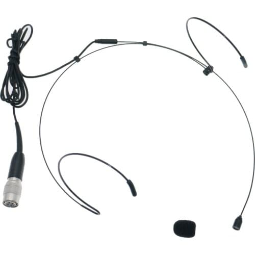 New Double ear Hook Headset Microphone for Audio-Technica Wireless System Hirose 4Pin Omni Microfone MiCWL H40 Black