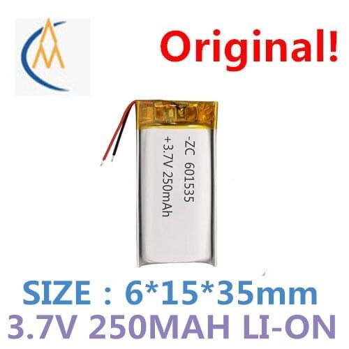 Polymer battery 250 mah 601535 recorder brush candle lamp lithium battery 3.7 v translation GPS navigator