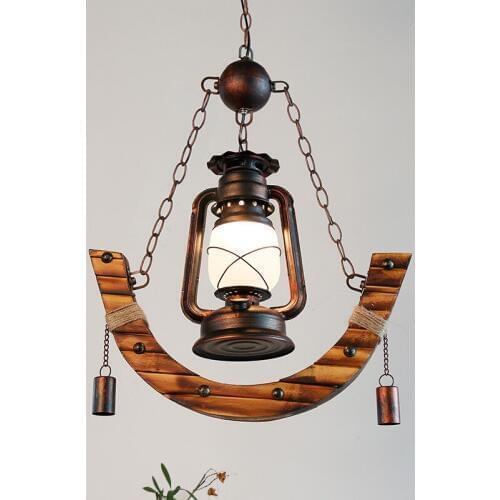 Retro Pendant Lamp Rural Creative Kerosene Lamp Industrial Loft Hanging Light Restaurant Cafe Dinning Room Bamboo Pendant Lights