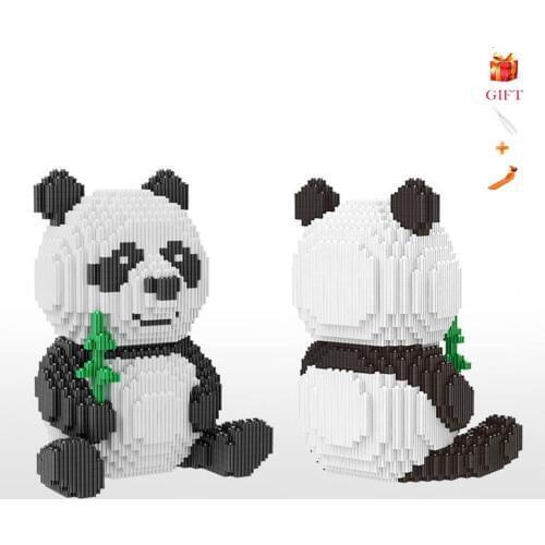 DIY Assemable China Precious Panda Building Blocks Children Toys Educational Micro Diamond Animal Model Bricks Kids Gifts
