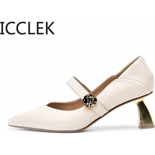 Women Shoes Pointed Toe Pumps Suede Leisure Dress High Heels Boat Wedding Tenis Feminino Zapatillas Mujer Square Buckle