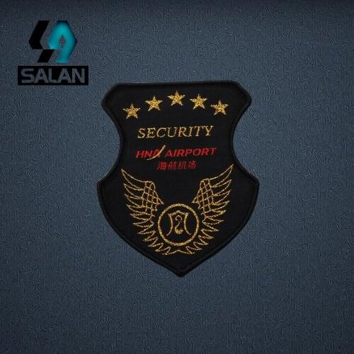 Stock cartoon woven badge or custom beatiful woven patches/badge iron on school custom woven patch SPJ029