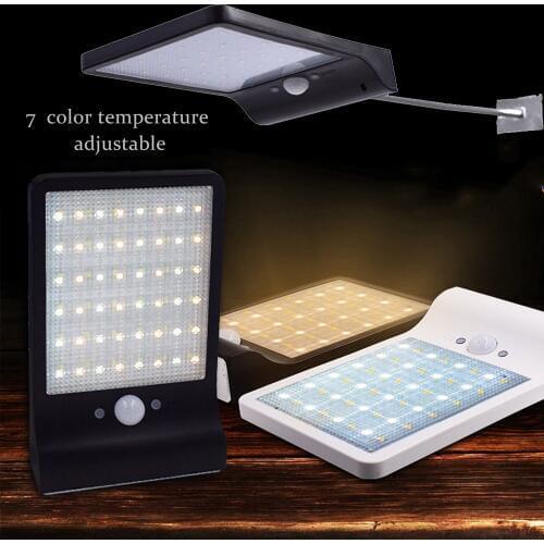 48LEDs Waterproof PIR Motion Sensor Solar Street Light 3 modes White + Warm White Energy Saving Outdoor Light Wall Lamp Lighting