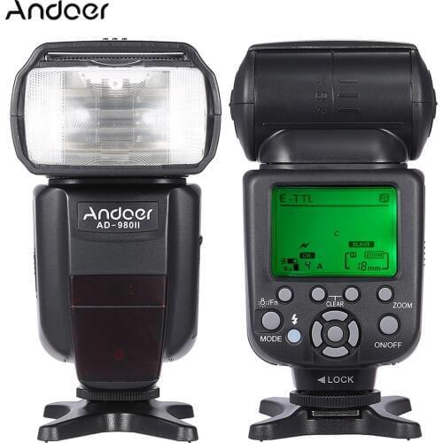 Andoer AD-980II E-TTL Master Slave Flash Speedlite HSS 1/8000s GN58 for Canon 5D Mark III/5D Mark II/6D/5D/7D/60D DSLR Camera