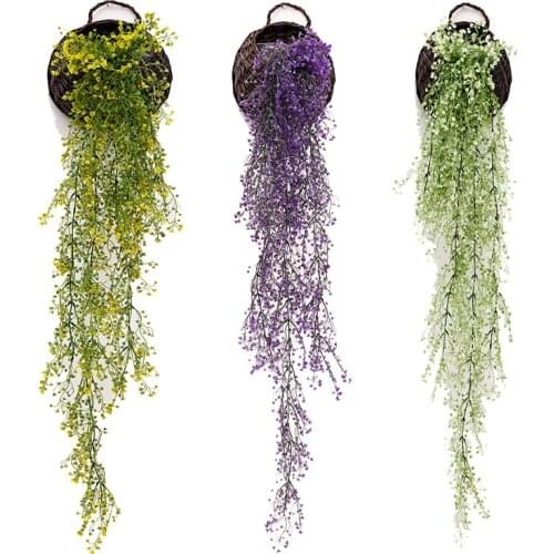 113CM Artificial Hanging Flower Plant Fake Vine Willow Rattan Flowers Artificial Hanging Plant For Home Garden Wall Decoration
