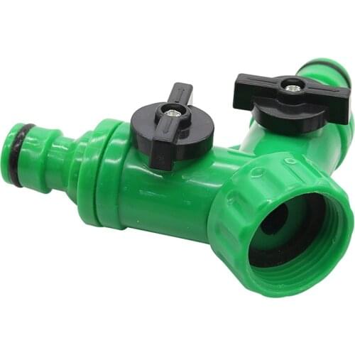 2-Way Valve 3/4" Tap Garden Hoses Pipes Splitters ABS Plastic Agriculture Tools Drip Irrigation Fittings 10 Pcs