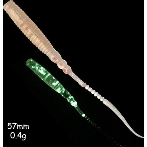 5.7cm 0.4g Pin Worm Ribs Slugs Ajing Soft Bait Dropshot Rock Fishing Soft Baits Shad Fly Carp UL Fishing Silicon Fishing