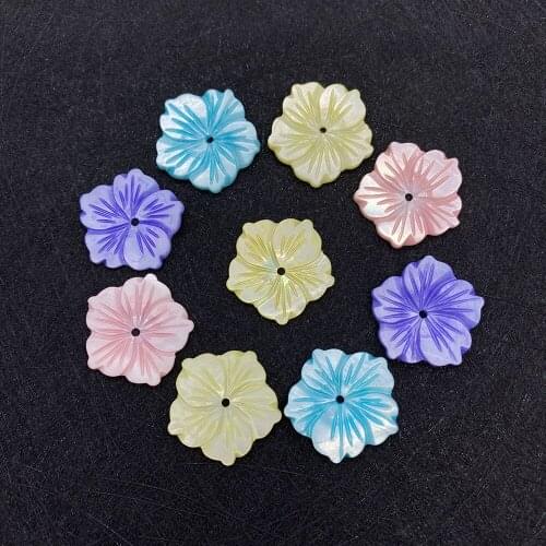 5PCS Natural Shell Hand-carved Flower-shaped Beads 22mm Ladies Jewelry for DIY Fashion Necklace Earrings Bracelet Jewelry Making