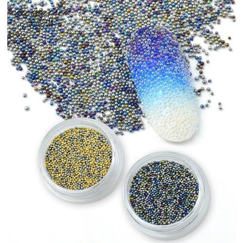 6 boxes 3D Colorful Mini Small Caviar Beads Nails Art Decorations Tiny Rhinestones Glass Bead DIY Tool Nail Studs Accessories