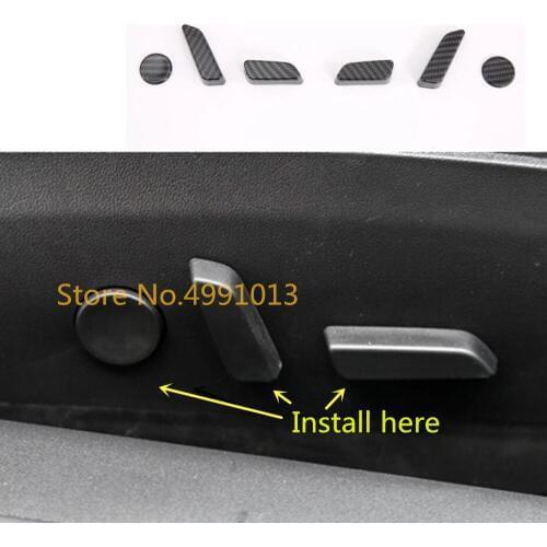 For Tesla Model 3 2018 2019 2020 Car Body Cover Carbon Fiber Seat Adjustment Knob Button Switch Trim Parts 6pcs