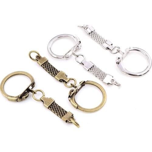 60x24mm 10pcs/lot Key Ring Key Chain Rhodium Bronze Colors Plated Lobster Clasps Keychain Keyrings Wholesale