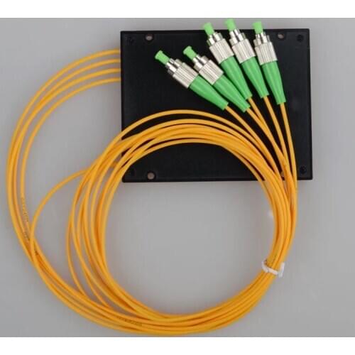 Free Shipping FC/ APC 1x4 PLC Fiber optical splitter single mode with FC APC connector FTTH SC 1x4 PLC ABS optic splitter box