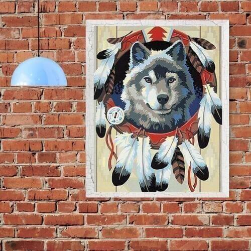 Diy Diamond Painting Wolf Broderie Diamond Cartoon Cross-Stitch Resin Pictures American Style christmas Home Decor