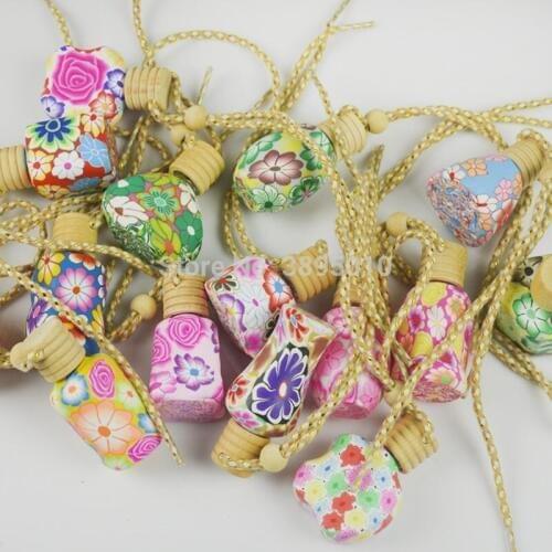 Perfume Bottle with Wood Cap Polymer Clay Vial Women Cosmetic Container High Quallity F1104