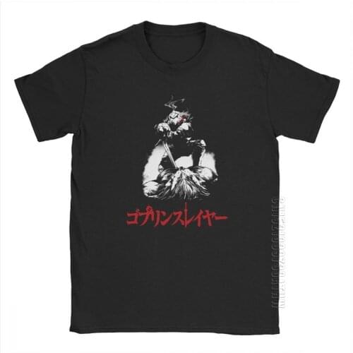 Mens T Shirt Goblin Slayer Funny Short Sleeve Anime Priestess Tees Round Neck Clothing Cotton Summer T-Shirt