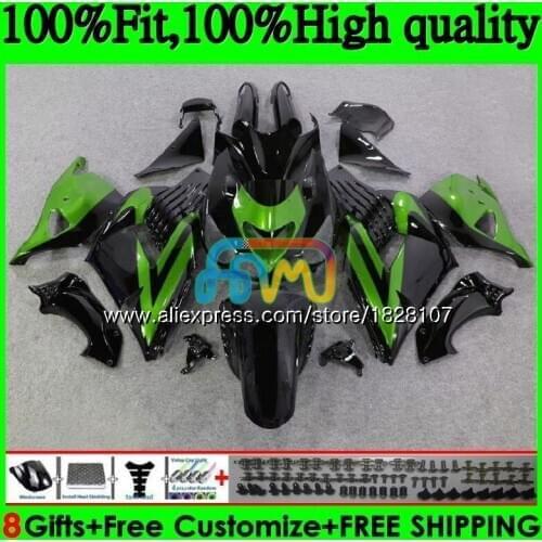 Injection For KAWASAKI ZX 14R ZX14R 06 07 08 09 10 11 21BS.134 ZZR1400 ZX-14R 2006 2007 2008 2009 Green black 2010 2011 Fairing