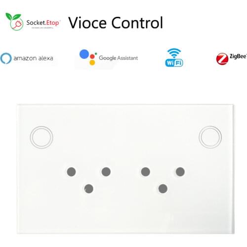 Zigbee Israel Hexagon Touchless Crystal Glass Panel Wall Socket AC 250V 15A Type-H Power Outlet For Smart Home Electric Socket