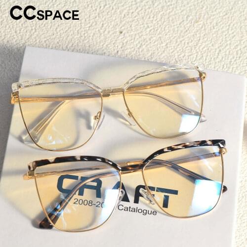 53366 Square Anti Blue Light TR90 Spring Legs Metal Ladies Eyewear Womens Fashion Computer Eyeglasses