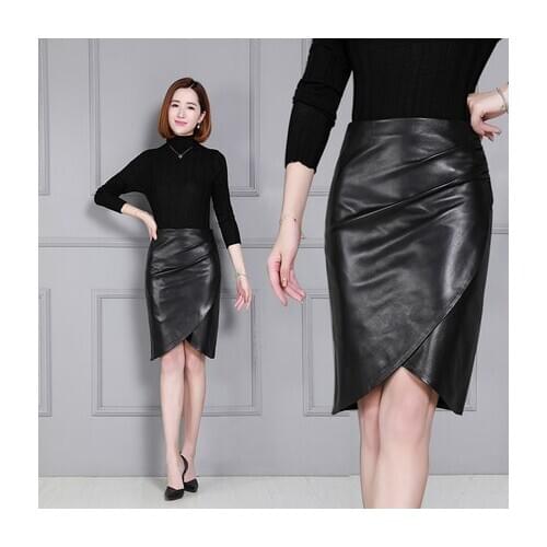 Top brand Genuine New Fashion Sheep Leather Skirt K62 high quality