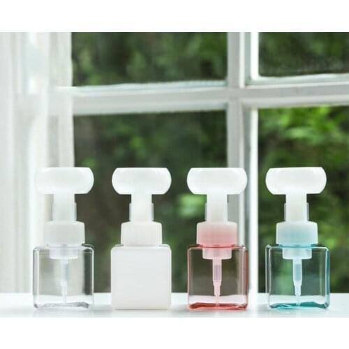 250ml Soap Bottle Foaming Lotions Refillable Bottle Flower Pump Head Soap Shampoo Cosmetic Empty Bottle Bathroom Accessories
