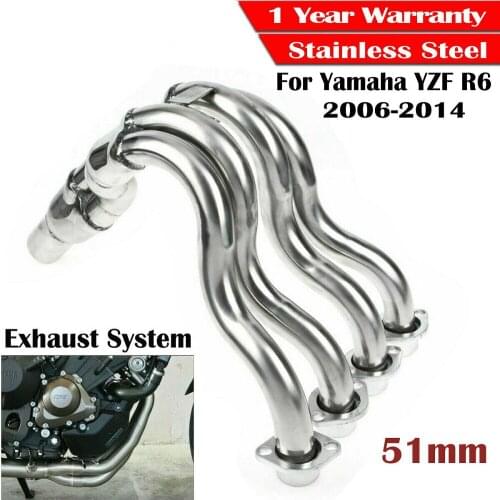 Motorcycle Racing Modified Full Exhaust System Front Header Tube Connect Link Pipe Muffler for Yamaha YZF R6 2006-2014