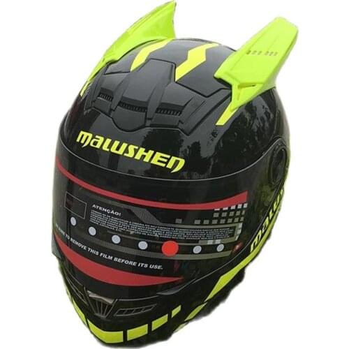 Malushen motorcycle full face helmet motorcross casque moto safety adult helmet in winter season Dot approved