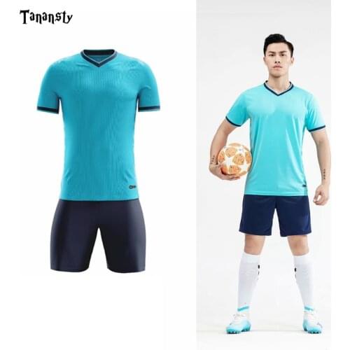 DIY 2021 Men Soccer Jersey Boys Football Clothes Set Kids Futbol Training Uniforms Children Adult Suit Soccer Customized Set