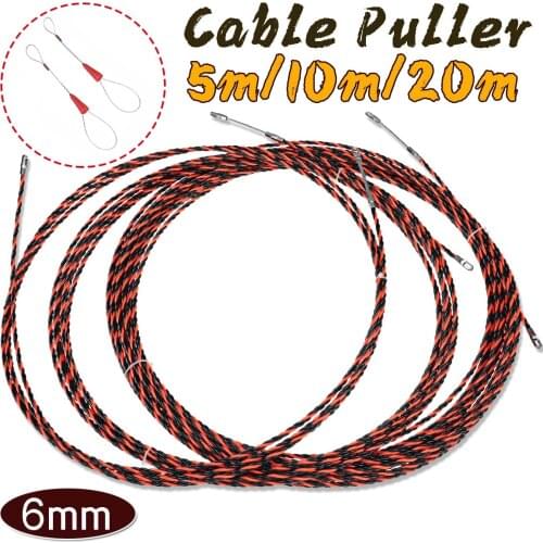 5m/10m/20m 6mm Electrician Wire Cable Push Puller Threading Device Kit for Home Wire Installation Guide Device
