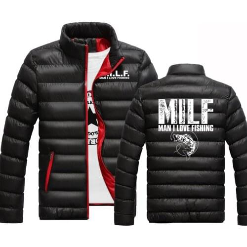 2021 New Winter Milf Man I Love Fishing Printing Warm And Leisure Autumn Comfortable Four-Color Cotton Harajuku Clothes Coats