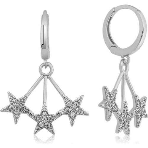 Original 925 Sterling Silver Three Stared Earring , Quality products , Flashy Designs , Hundreds of kinds of earrings