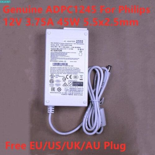 Genuine ADPC1245 12V 3.75A 45W ADPC12416AB AC Adapter For Philips 239C4Q E2271HDS 227E4QH ALC ADPC1220 Q40G375B-615-7D Charger