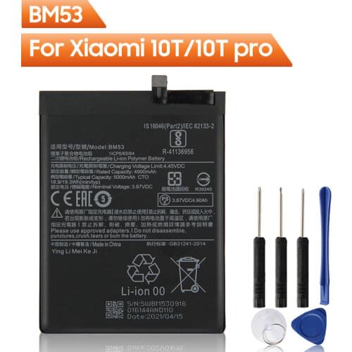 Xiao Mi Original Replacement Phone Battery BM53 For Xiaomi 10T 10T Pro Mi 10T Mi 10T Pro Authentic Rechargeable Battery 5000mAh