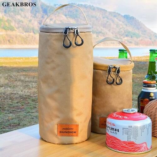 Portable Gas Tank Storage Bag 900D Oxford Cloth Flat Gas Tank Protective Bag Case Portable Camping Gas Lamp Lights Handle Bag