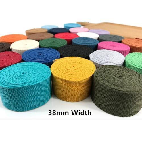 38mm Wide polyester/cotton thick plain canvas belt webbing Backpack strap luggage accessories bag making sewing DIY craft