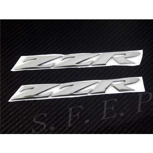 Motorcycle Raised 3D Silver Decal Emblem Fairing Sticker For Kawasaki ZZR ZZR250 ZZR400 ZZR600 ZZR1200 ZZR1400 Sticker