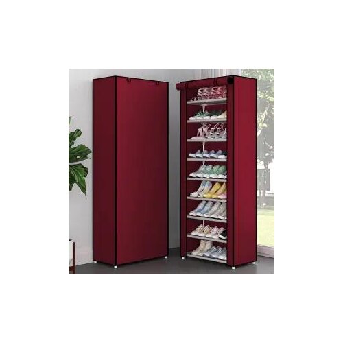 10 layer Shoe Rack Nonwoven Storage Closet Home Dorm Entryway Space-saving Shoe Stand Holder Shoe Cabinet with Zipper