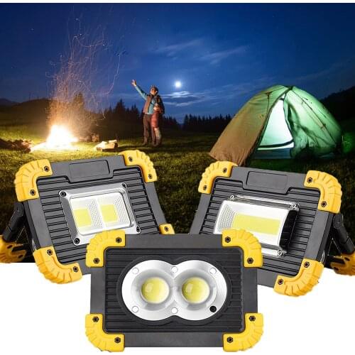 20W 4 Modes Portable Spotlight Rechargeable Outdoor Floodlight COB Emergency Light Lamp Camping Spot Light
