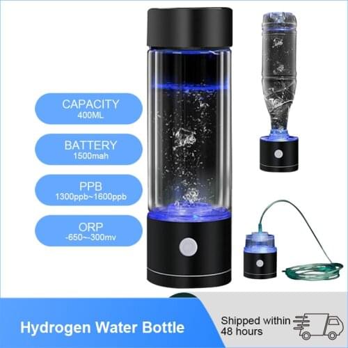 YenvK 400ML Portable SPE/PEM Hydrogen Water Bottle With Gas Vent USB Rechargeable Alkaline Ionizer Maker Can Absorb Hydrogen