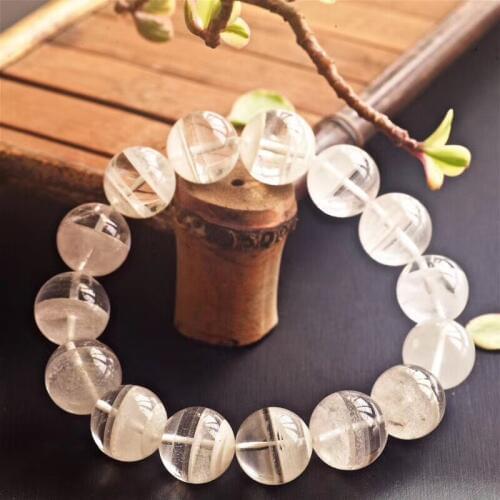 Genuine Natural White Phantom Quartz Bracelets 10mm 11mm 12mm 13mm 14mm 15mm Women Natural Stone Stretch Round Beads AAAAA