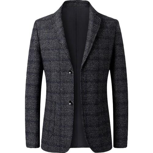 2021 Classic Fashion Blazers Men Businesst Casual Suit Lattice Pattern Korean Version Plaid Male Slim Fashion Lapels Mens Jacket