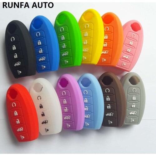 5 Button Remote Key Shell FOB Silicone Cover For Nissan Pathfinder Maxima Altima Sedan X-TRAIL Almera Keyless