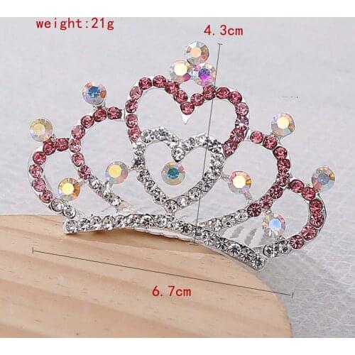 Girl Bridesmaid Accessories Delicate Rhinestone Princess Girls Crown Tiaras Headwear Hair Ornaments For Children Kids Party