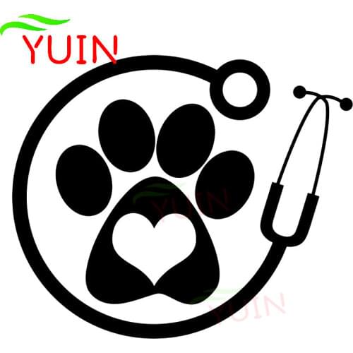 Car Sticker Veterinary Personality PVC Cars Supplies Decal Paw Heart Body Window Decoration Waterproof Sunscreen Decals