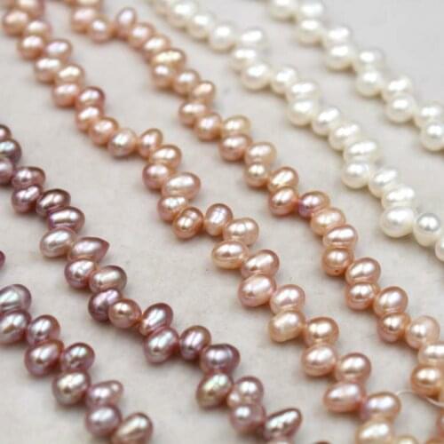 Natural Freshwater Pearl Loose Beads Manual Side Hole Drops Rice Shaped Pearl Strips For Bracelet Necklace Jewelry Accessories