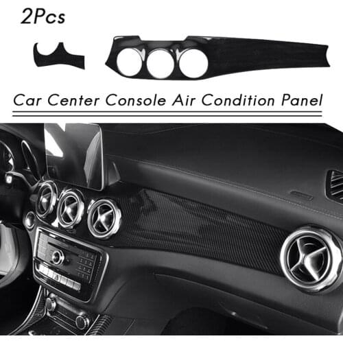 2Pcs/Set Carbon Fiber Car Center Console Air Condition Panel Decoration for Mercedes Benz W176 GLA X156 CLA C117 2013-19