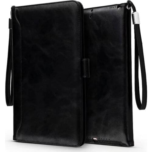 1Fashion Business 3 folded Flip book PU transparent PC back stand holder case smart cover For iPad pro 9.7"