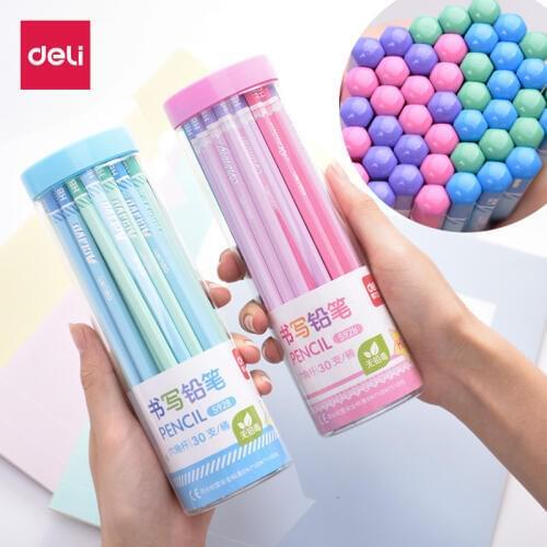 Deli S928 100pcs Kawaii Wood Pencil Cute Candy Color HB 2B Pencils for School Supplies Pencils for Kids Drawing Stationery Gift