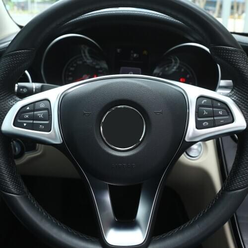 For Mercedes Benz C GLC E Class W213 W205 Car-Styling Newest ABS Chrome Steering Wheel Decoration Frame Trim