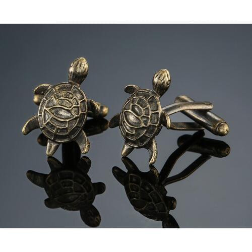 DY High quality brass material back to ancient design small animal tortoise Cufflinks Mens French shirt Cufflink wholesale