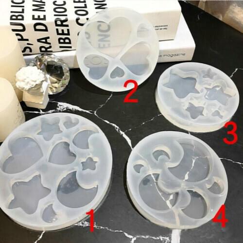 Heart Cabochons Glossy Silicone Mold DIY Craft Star Keychain Pendant Resin Epoxy Mould Handmade Moon Jewelry Accessories